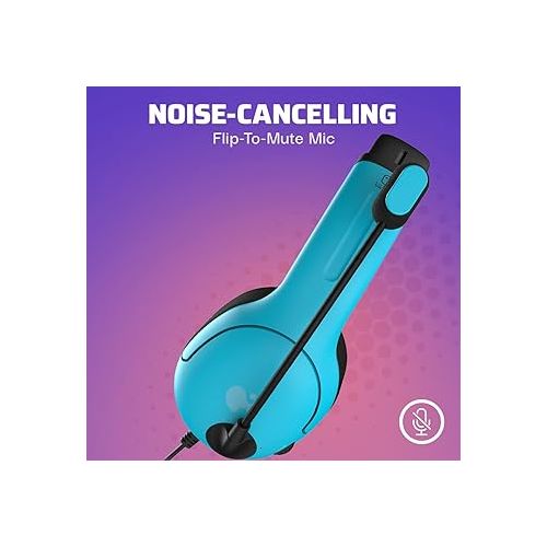  PDP Gaming LVL40 Airlite Stereo Headset for Nintendo Switch/Lite/OLED - Wired Power Noise Cancelling Microphone, Lightweight Soft Comfort On Ear Headphones (Mario Neon - Red & Blue)