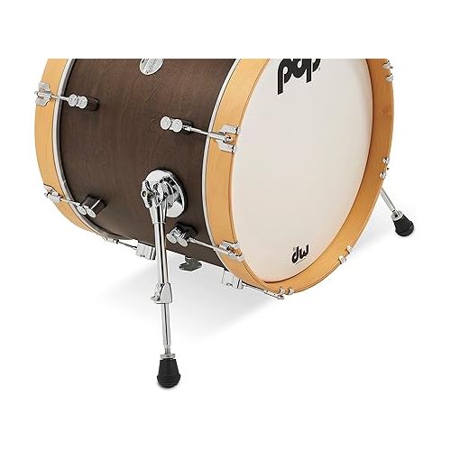  Pacific Drums & Percussion Drum Set Concept Classic 3-Piece Bop, Walnut with Natural Hoops Shell Packs (PDCC1803WN)