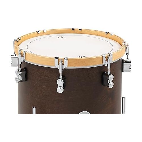  Pacific Drums & Percussion Drum Set Concept Classic 3-Piece Bop, Walnut with Natural Hoops Shell Packs (PDCC1803WN)