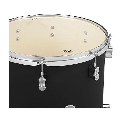  Pacific Drums & Percussion PDP Concept Maple Bop 3-Piece, Satin Black Drum Set Shell Pack (PDCM18BPBK)