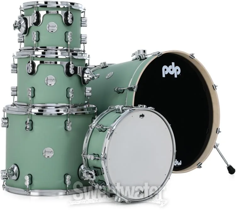  PDP Concept Maple 5-piece Shell Pack and Hardware Bundle - Satin Seafoam