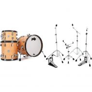 PDP Concept Maple Classic Bop 3-piece Shell Pack and Hardware Bundle - Natural/Walnut