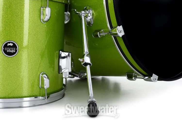  PDP Center Stage PDCE2015KTEL 5-piece Complete Drum Set with Cymbals - Electric Green Sparkle