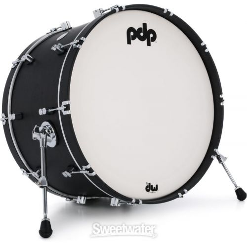  PDP Concept Maple Classic 3-piece Shell Pack with 24 inch Kick - Ebony with Ebony Hoops