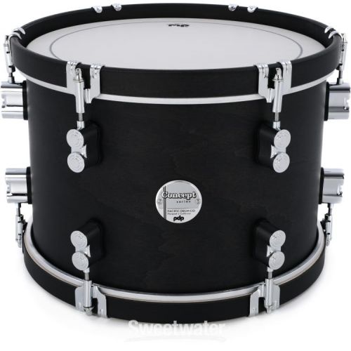  PDP Concept Maple Classic 3-piece Shell Pack with 24 inch Kick - Ebony with Ebony Hoops