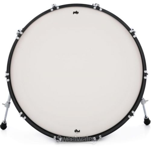  PDP Concept Maple Classic 3-piece Shell Pack with 24 inch Kick - Ebony with Ebony Hoops