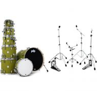 PDP Concept Maple 7-piece Shell Pack and Hardware Bundle - Satin Olive