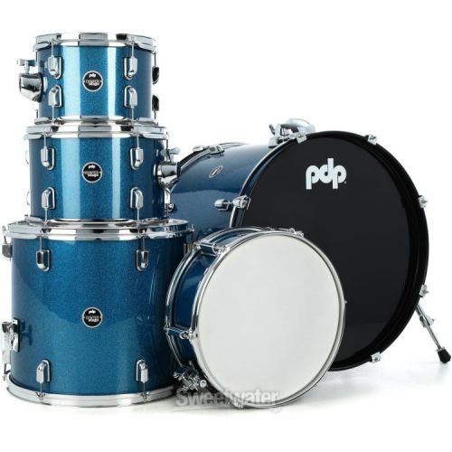  PDP Center Stage PDCE2215KTRB 5-piece Complete Drum Set with Cymbals - Royal Blue Sparkle