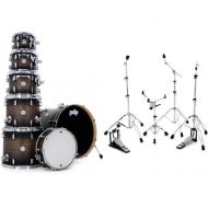 PDP Concept Maple 7-piece Shell Pack and Hardware Bundle - Satin Charcoal Burst