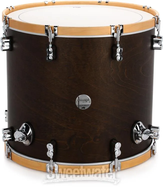  PDP Concept Maple Classic Floor Tom - 16 x 18 inch - Walnut with Natural Hoops