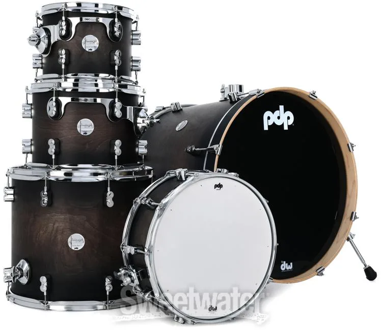  PDP Concept Maple 5-piece Shell Pack and Hardware Bundle - Satin Charcoal Burst
