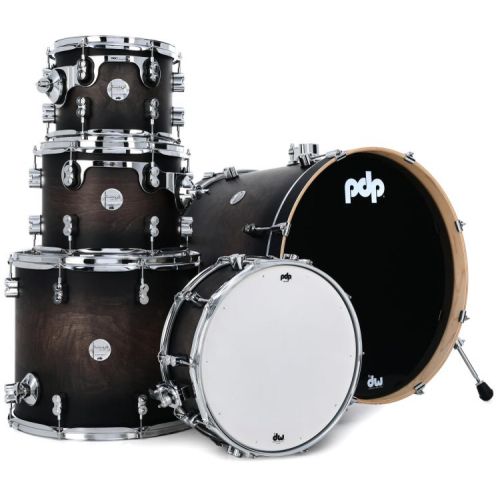  PDP Concept Maple 5-piece Shell Pack and Hardware Bundle - Satin Charcoal Burst