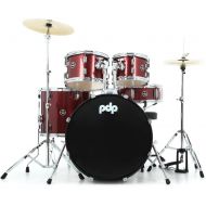 PDP Center Stage PDCE2215KTRR 5-piece Complete Drum Set with Cymbals - Ruby Red Sparkle