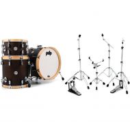 PDP Concept Maple Classic Bop 3-piece Shell Pack and Hardware Bundle - Walnut/Natural