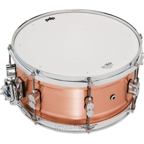  PDP Concept Copper Snare Drum - 6.5 x 14-inch - Natural Brushed Copper with Chrome Hardware Demo