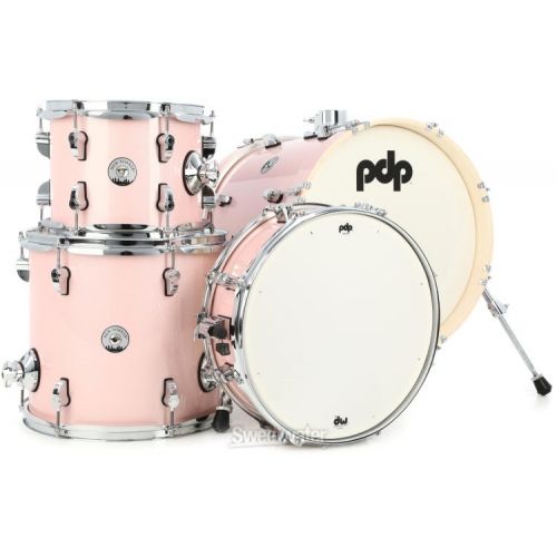  PDP New Yorker 4-piece Shell Pack and Hardware Bundle - Pale Rose Sparkle