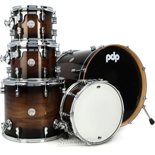  PDP Concept Exotic 5-piece Shell Pack and Hardware Bundle - Charcoal Burst/Walnut
