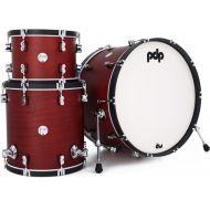 PDP Concept Maple Classic 3-piece Shell Pack with 24 inch Kick - Ox Blood with Ebony Hoops