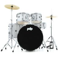 PDP Center Stage PDCE2215KTDW 5-piece Complete Drum Set with Cymbals - Diamond White Sparkle