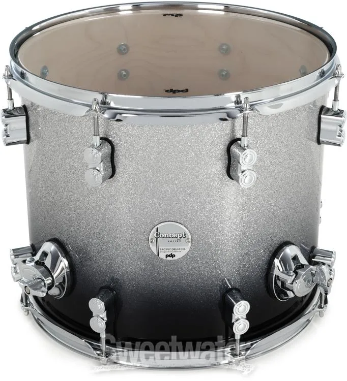  PDP Concept Maple Floor Tom - 12 x 14 inch - Silver to Black Fade