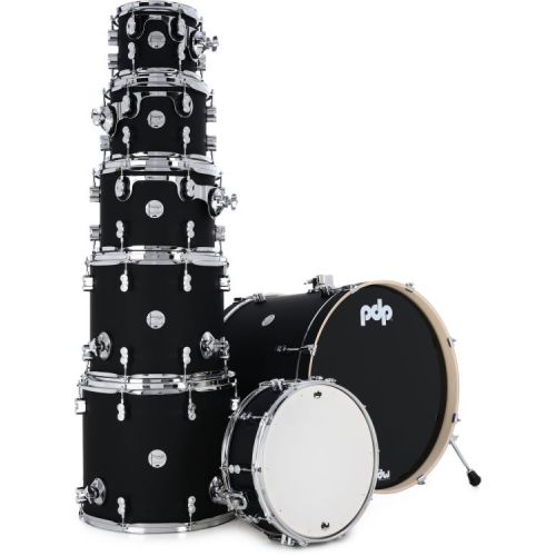  PDP Concept Maple 7-piece Shell Pack and Hardware Bundle - Satin Black