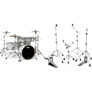 PDP Concept Maple 7-piece Shell Pack and Hardware Bundle - Pearl White