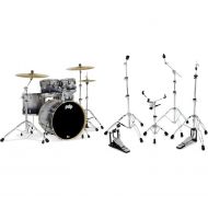 PDP Concept Maple 5-piece Shell Pack and Hardware Bundle - Silver to Black Fade