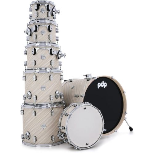  PDP Concept Maple 7-piece Shell Pack and Hardware Bundle - Twisted Ivory