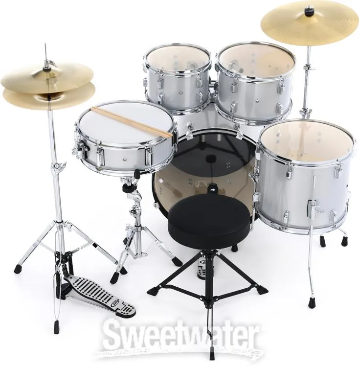  PDP Center Stage PDCE2015KTDW 5-piece Complete Drum Set with Cymbals - Diamond White Sparkle