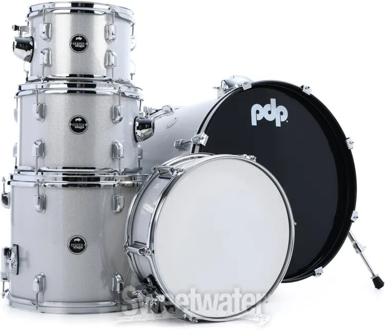  PDP Center Stage PDCE2015KTDW 5-piece Complete Drum Set with Cymbals - Diamond White Sparkle