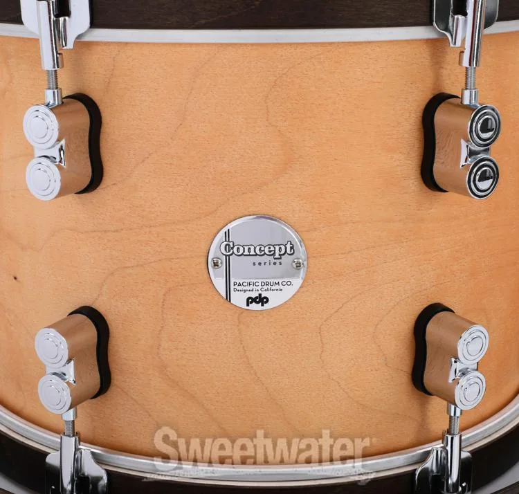  PDP Concept Maple Classic 3-piece Shell Pack with 24 inch Kick - Natural with Walnut Hoops