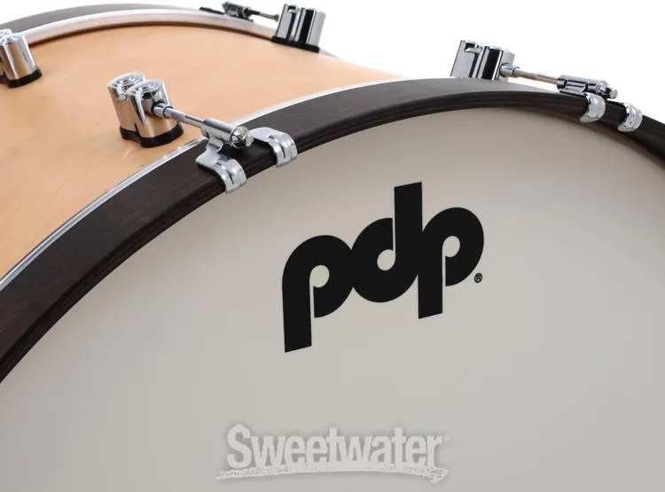  PDP Concept Maple Classic 3-piece Shell Pack with 26 inch Kick - Natural with Walnut Hoops