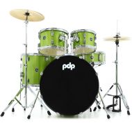 PDP Center Stage PDCE2215KTEL 5-piece Complete Drum Set with Cymbals - Electric Green Sparkle