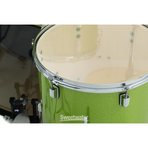  PDP Center Stage PDCE2215KTEL 5-piece Complete Drum Set with Cymbals - Electric Green Sparkle