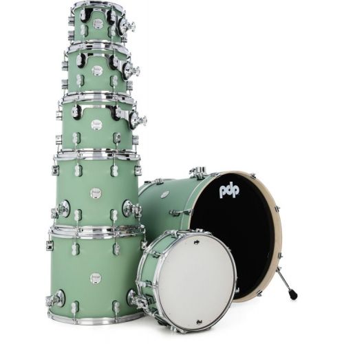  PDP Concept Maple 7-piece Shell Pack and Hardware Bundle - Satin Seafoam