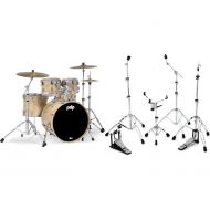 PDP Concept Maple 5-piece Shell Pack and Hardware Bundle - Natural Lacquer