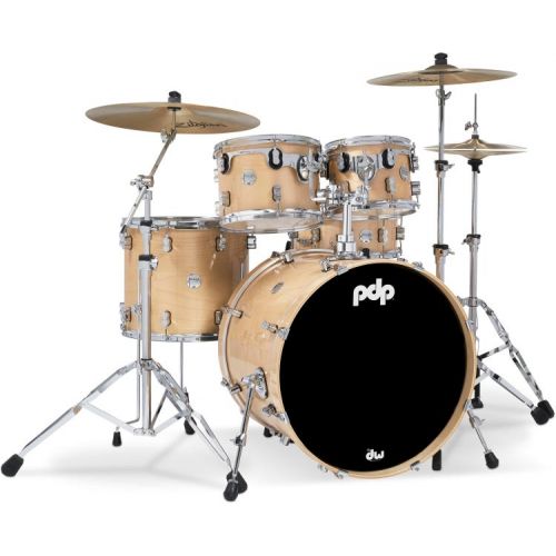  PDP Concept Maple 5-piece Shell Pack and Hardware Bundle - Natural Lacquer