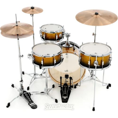  PDP Daru Jones New Yorker 4-piece Drum Set - Gold to Black Sparkle Fade