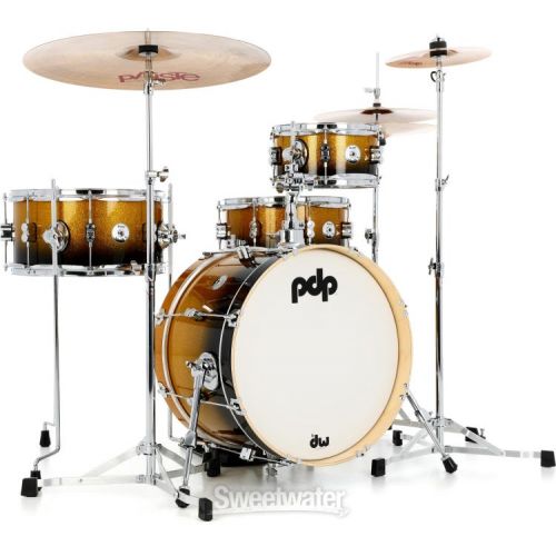  PDP Daru Jones New Yorker 4-piece Drum Set - Gold to Black Sparkle Fade