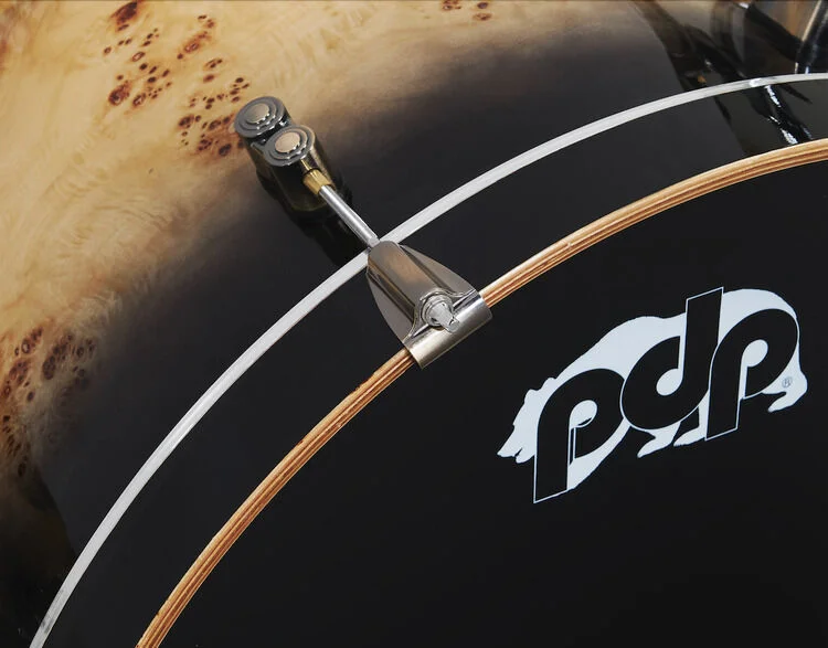  PDP Concept Limited Mapa Burl 4-piece Shell Pack - Mapa Burl to Black Burst Lacquer