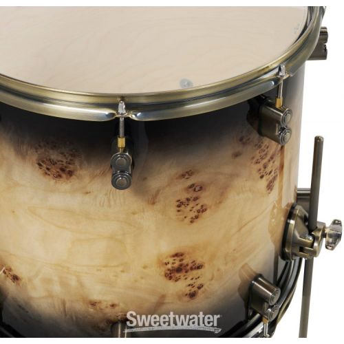  PDP Concept Limited Mapa Burl 4-piece Shell Pack - Mapa Burl to Black Burst Lacquer