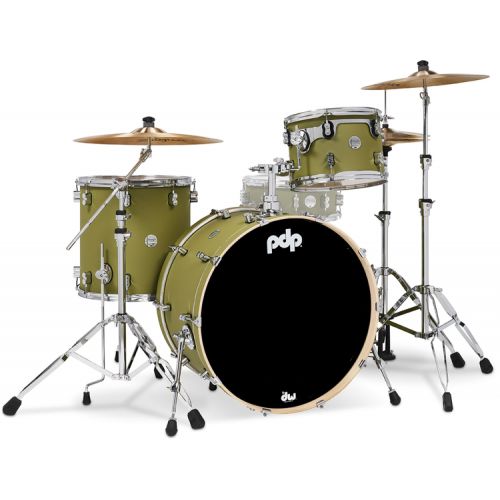  PDP Concept Maple Rock 3-piece Shell Pack and Hardware Bundle - Satin Olive