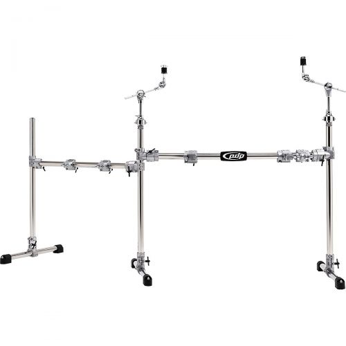  PDP by DW},description:This drum rack, developed by Pacific Drums by DW, is constructed with heavy-duty chrome-plated steel tubing and has a multitude of reinforced clamps and acce