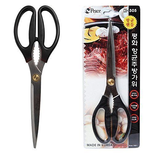  PEACE_3 Peace K-305 blade of BLACK stainless steel made in Korea kitchen scissors [parallel import goods]