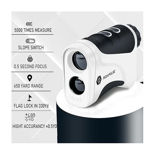  Golf Rangefinder 650 Yards Range Finder Golfing Laser Distance Measurement 6X Magnification 0.5 Yard Accuracy Flag Pole Locking Vibration Fast Focus System Tournament Legal