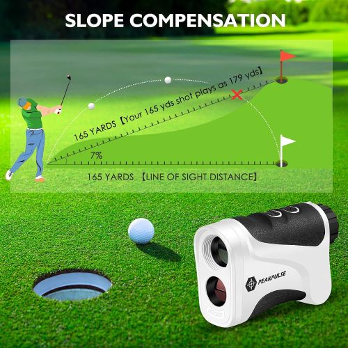  PEAKPULSE Golf Laser Rangefinder for Golf & Hunting Range Finder Gift, Distance Finder with Slope Mode, Flag Pole Locking Vibration?Fast Focus System