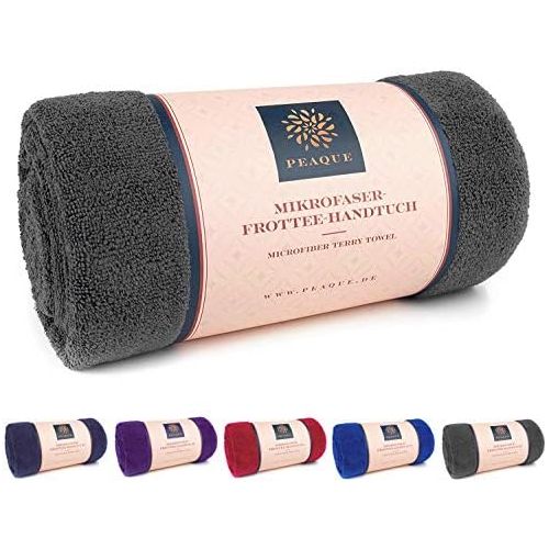  [아마존베스트]PEAQUE Microfibre Towel with Terry Cloth Structure - Set of 1 & 2 - Soft, Light, Extremely Absorbent, Quick Dry, XXL