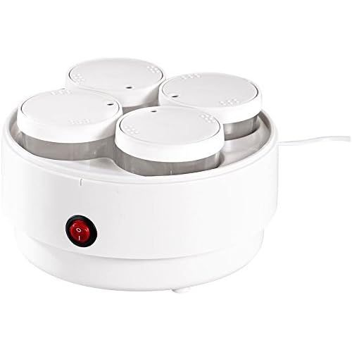  PEARL Joghurtmaschine: Joghurt-Maker mit 4 Portions-Glasern je 150 ml, spuelmaschinengeeignet (Jogurtmaschine)