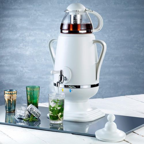  PEARL Samovar: Samowar-Teebereiter mit Glas-Teekanne, 2.200 Watt, 3,5 und 0,5 Liter (Teekanne Warmhaltefunktion)