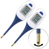 PEARL Fieber-Messgerate: 2er-Set Medizinische Fieberthermometer, biegsame Spitze, vergoldet (Thermometer mit Display und Spitze)
